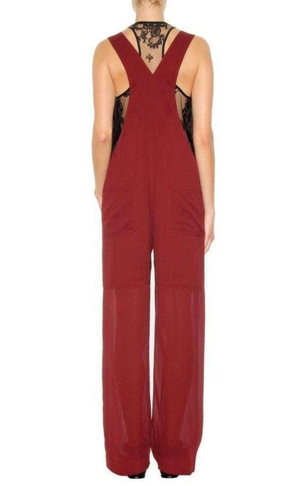 Chloe Burgundy Cheer Panel Jumpsuit - Runway Catalog