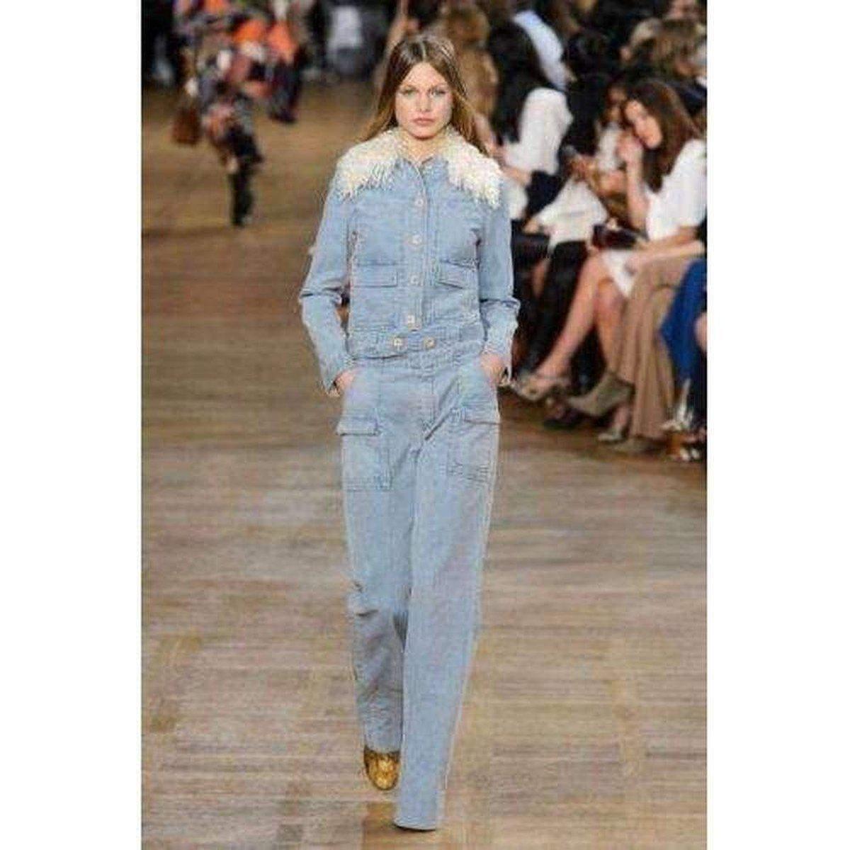 Chloe Corduroy Wide Leg Trousers Pants - Runway Catalog