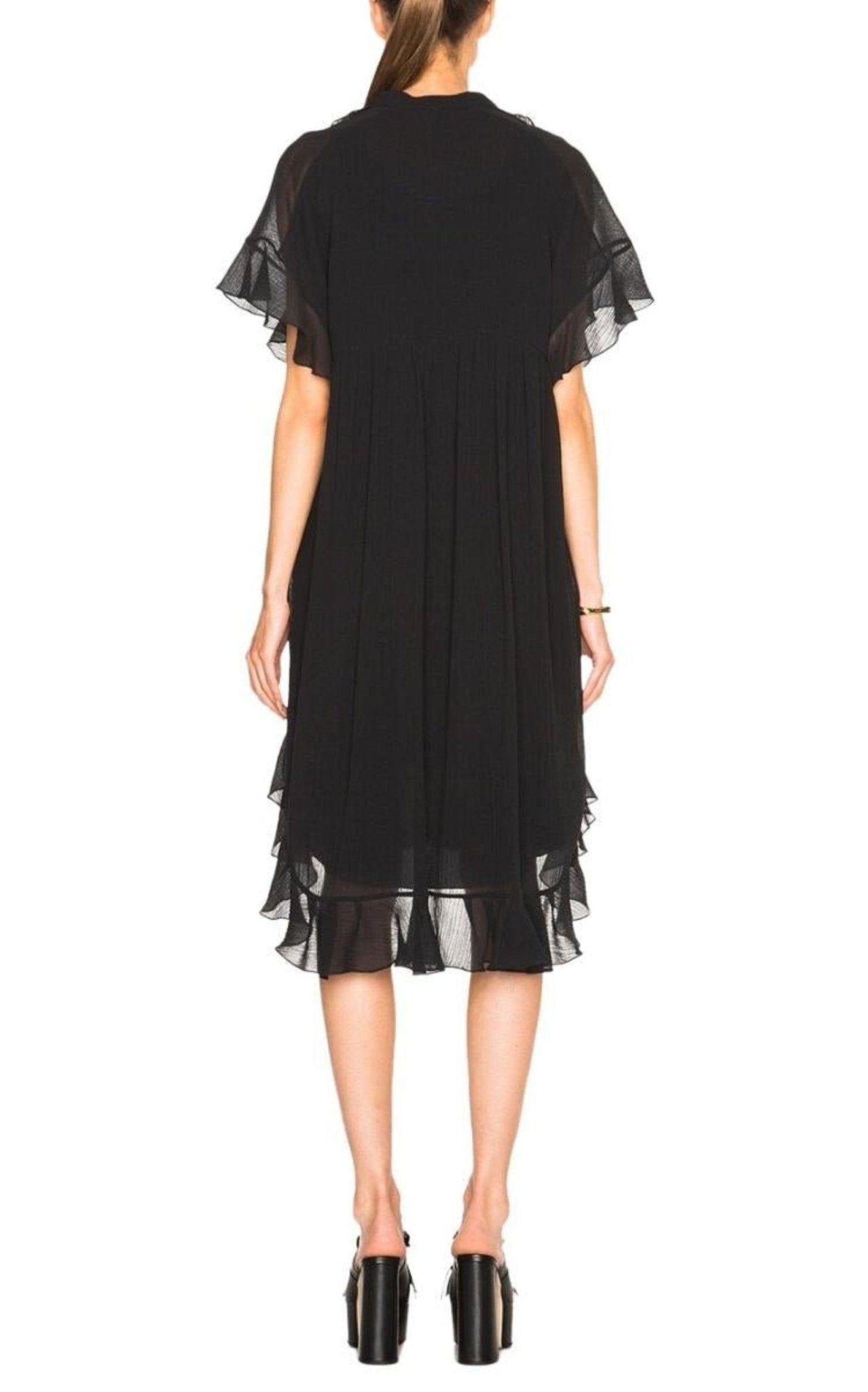 Chloe Cotton Crepon Gauze Ruffle Dress - Runway Catalog