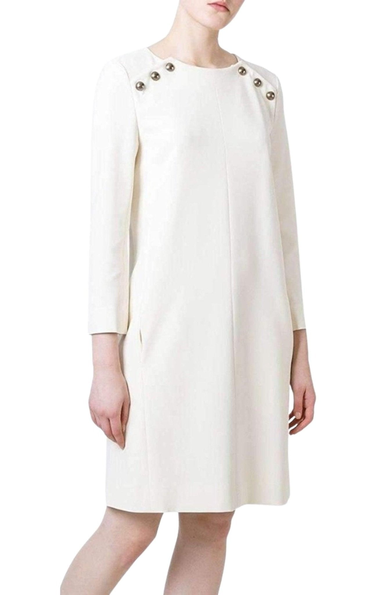 Chloe Decorative Button Dress - Runway Catalog