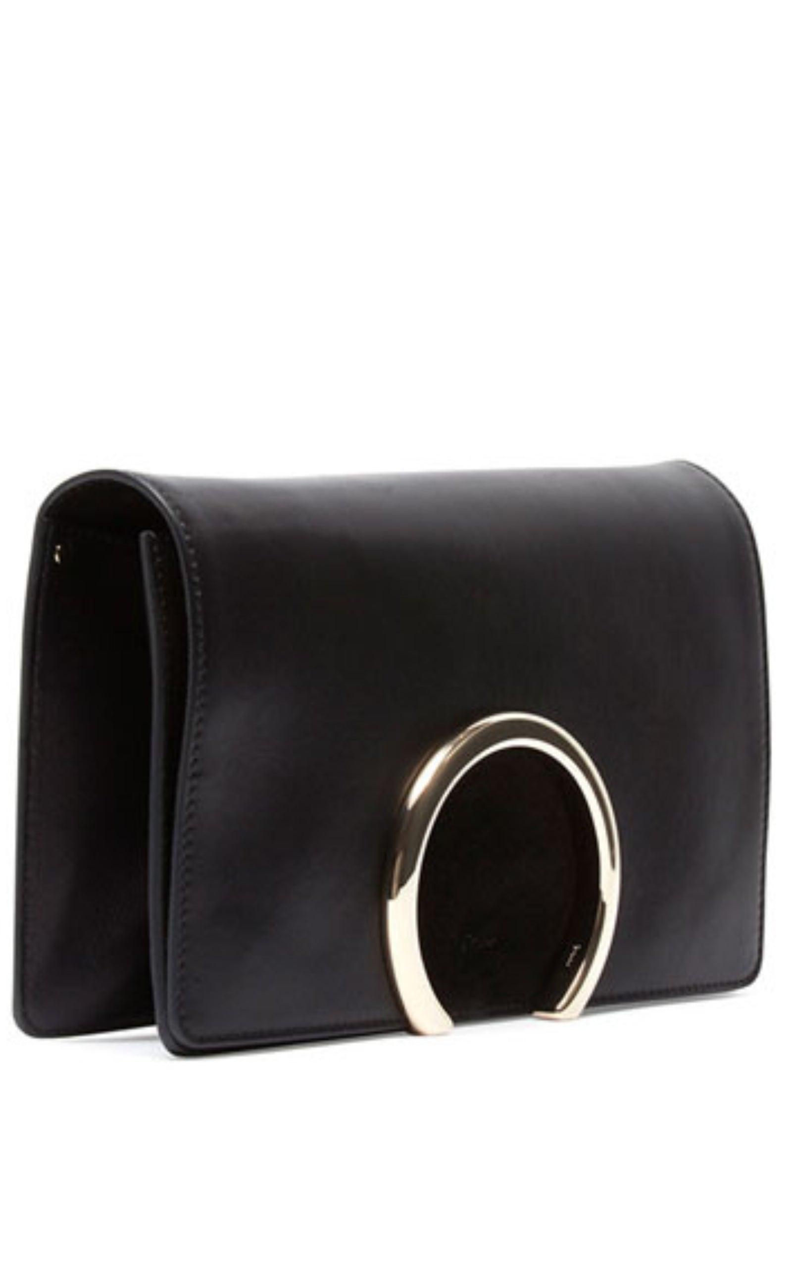 Gabrielle Black Leather Clutch Chloe