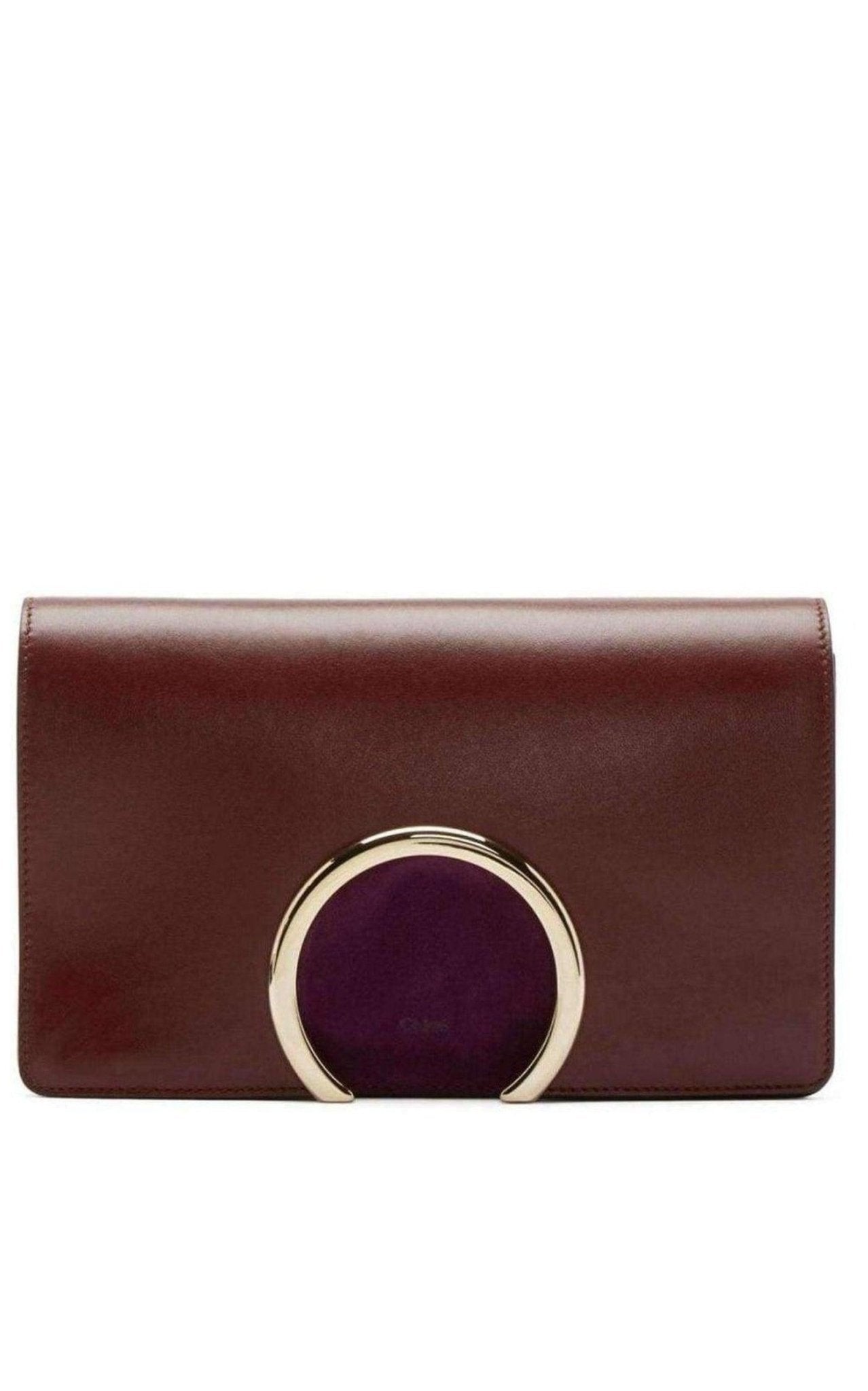 Chloe Gabrielle Burgundy Leather Clutch - Runway Catalog