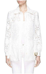 Guipure Embroidery Lace Shirt Coat Chloe