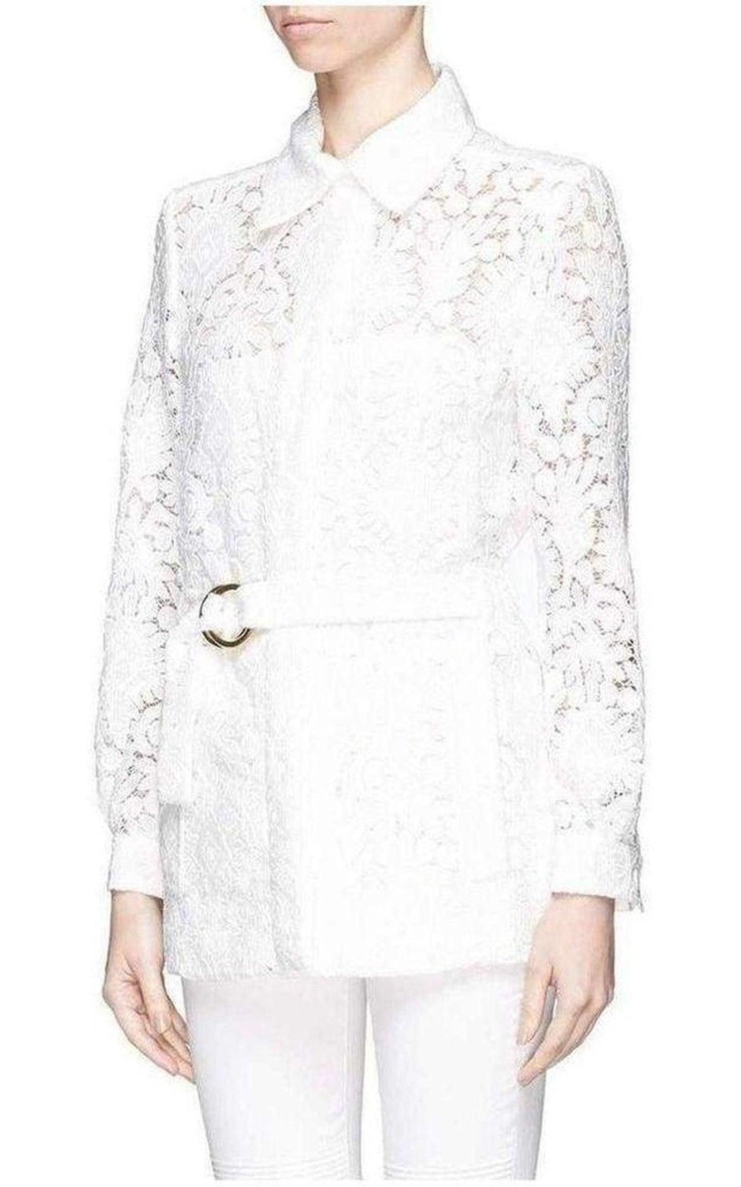 Guipure Embroidery Lace Shirt Coat Chloe