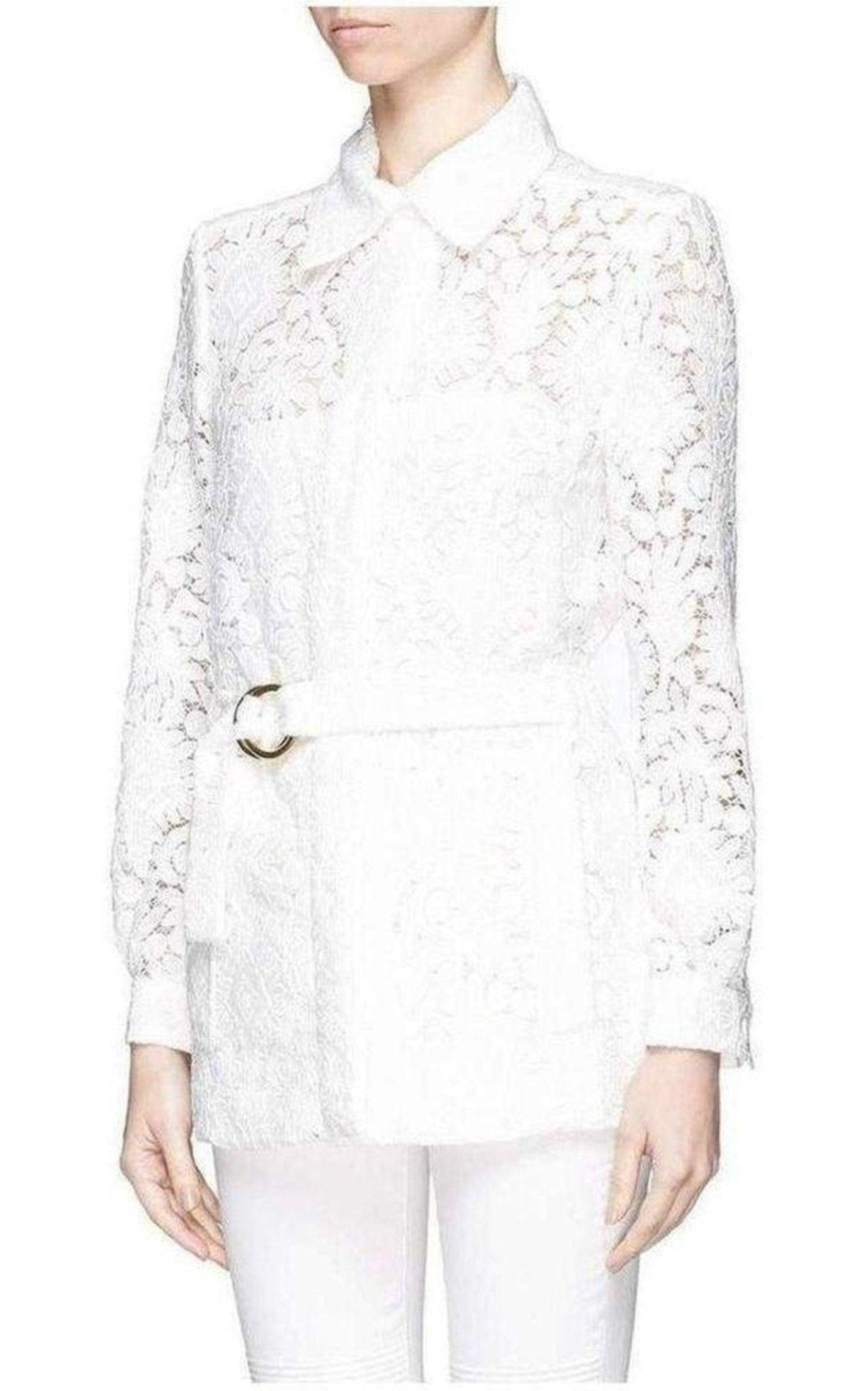 Chloe Guipure Embroidery Lace Shirt Coat - Runway Catalog