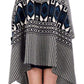 Intarsia Hooded Cape Poncho Chloe