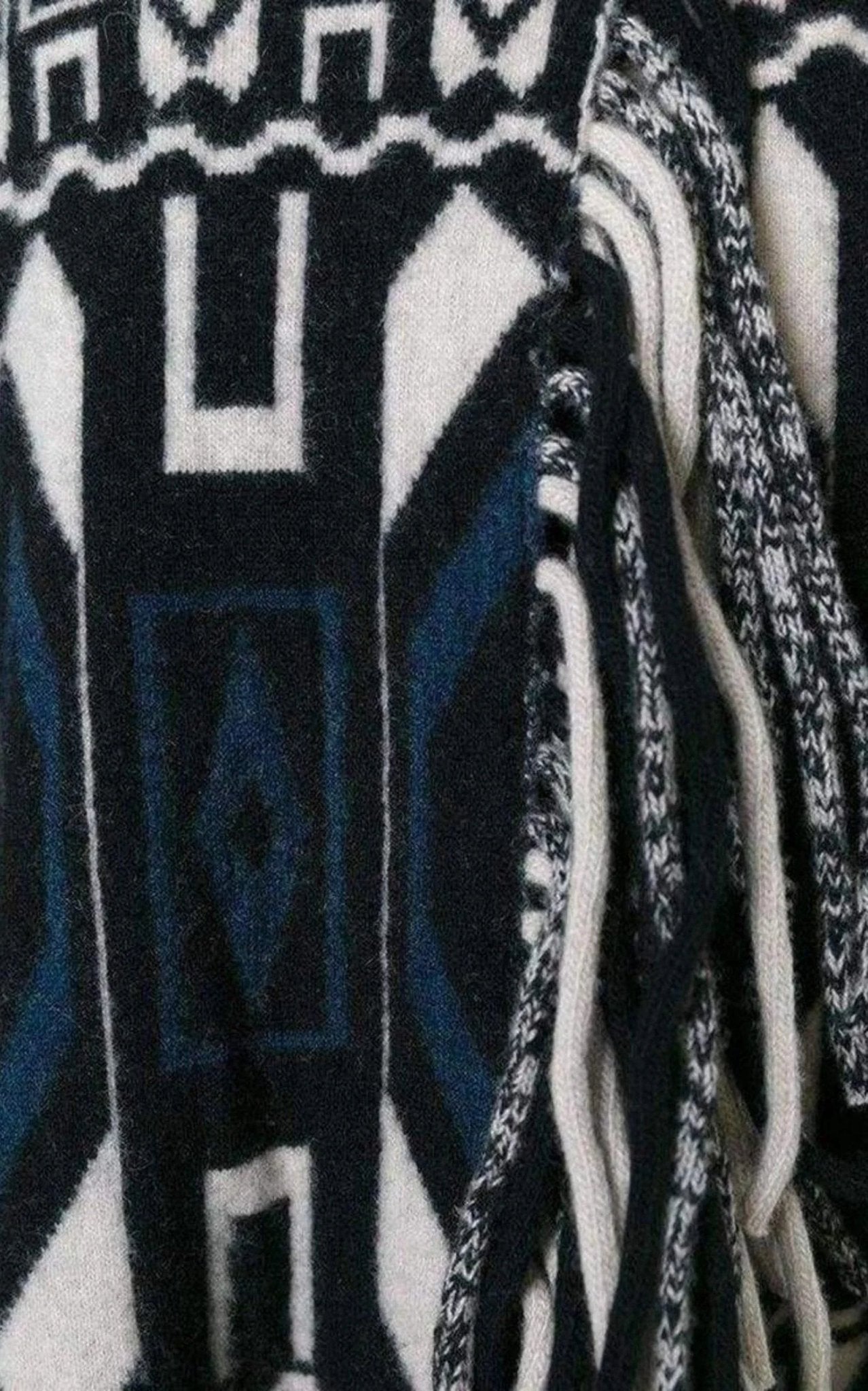 Chloe Intarsia Hooded Cape Poncho - Runway Catalog