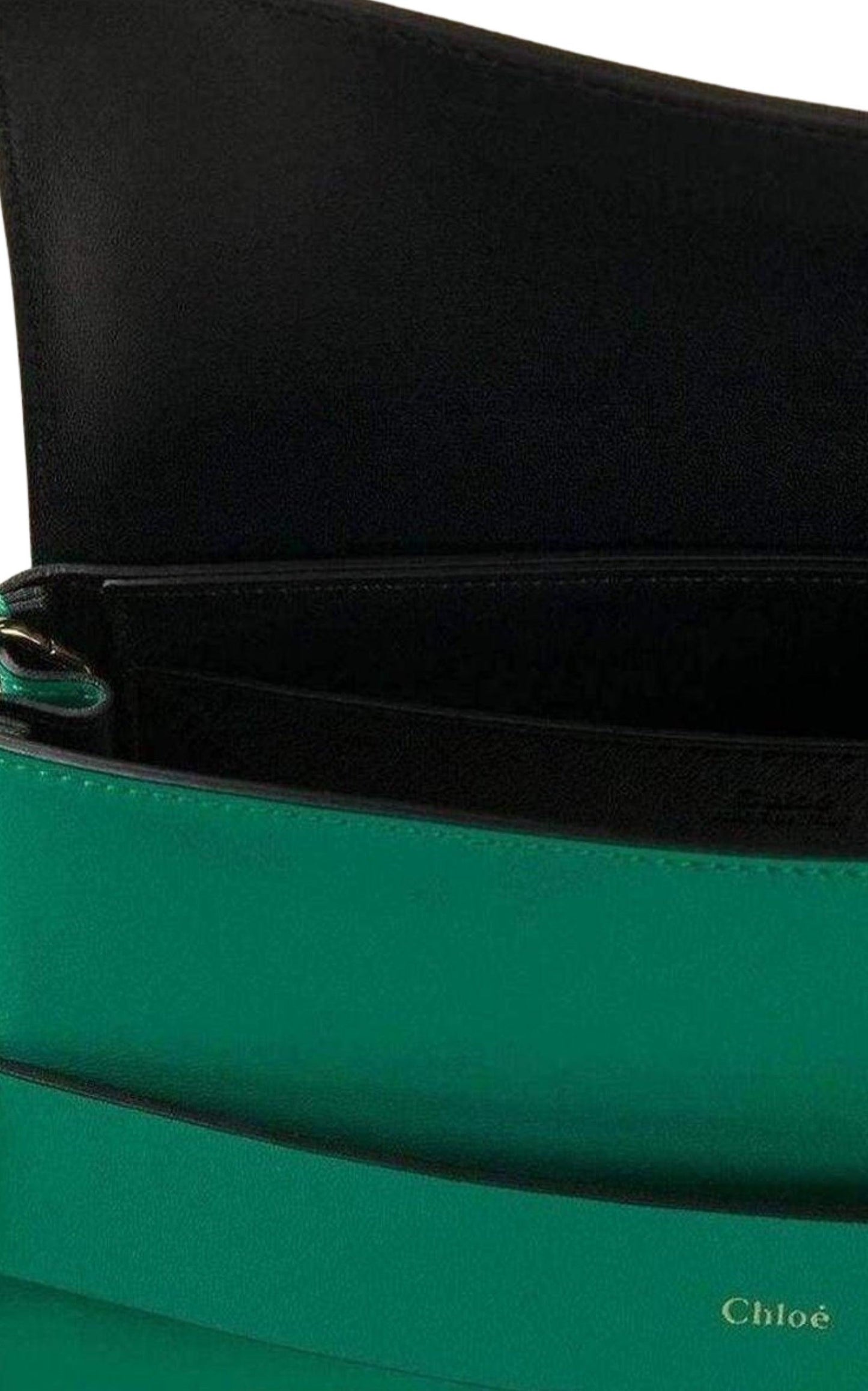 Jade Green Leather Clutch Chloe