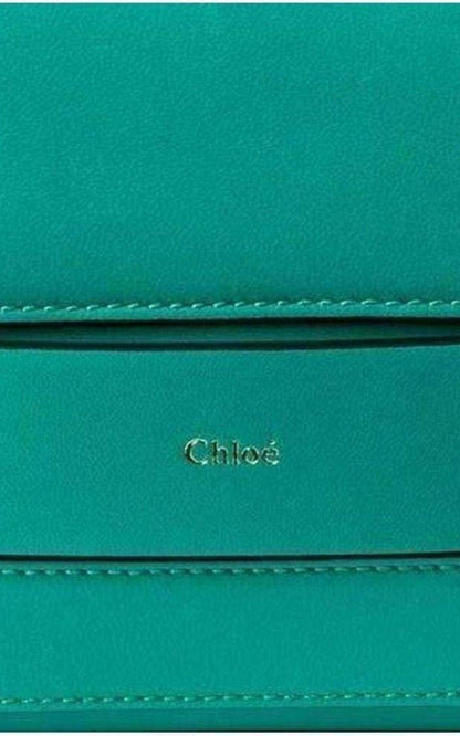 Jade Green Leather Clutch Chloe