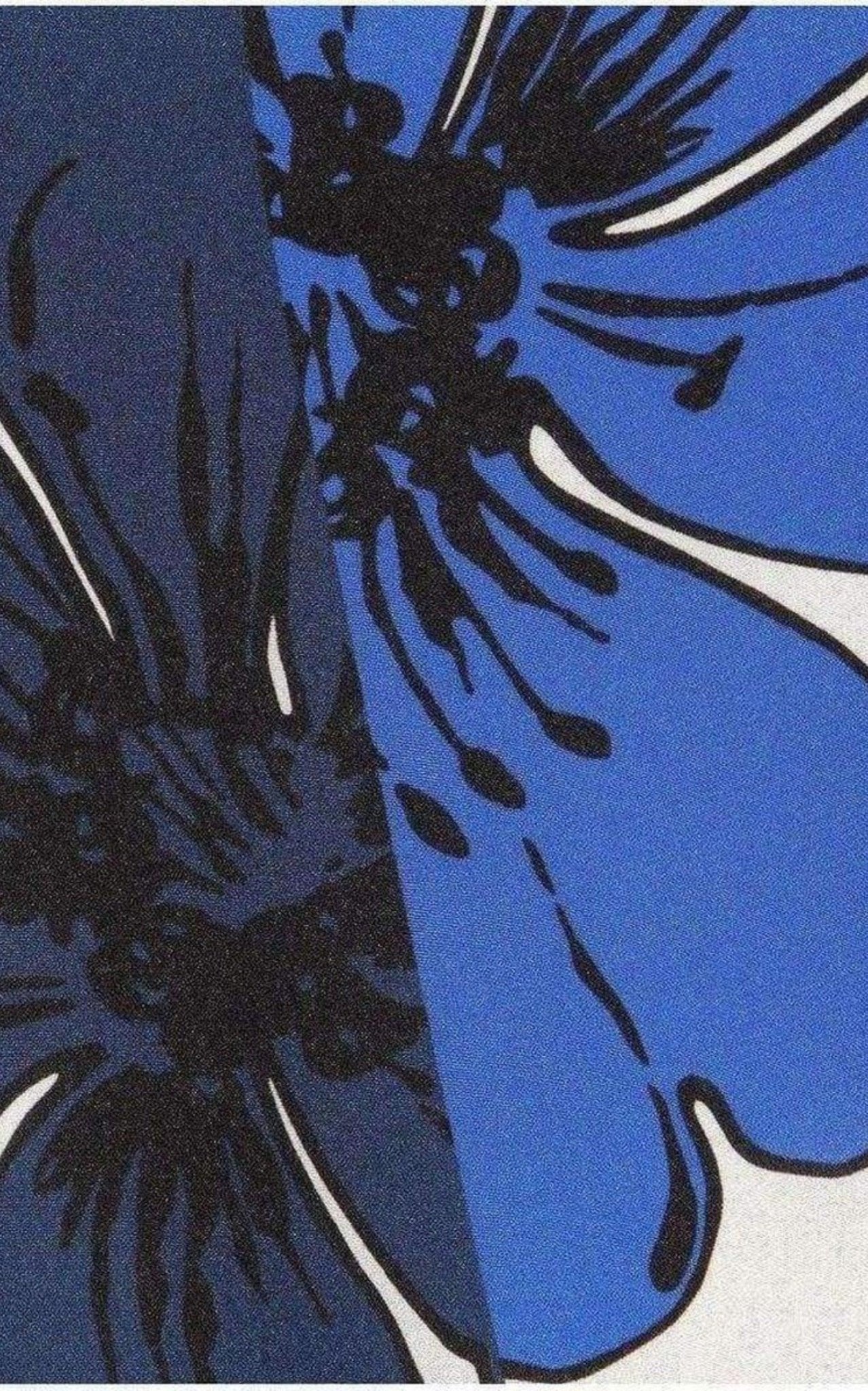 Chloe Neon Blue and Navy Silk Top - Runway Catalog