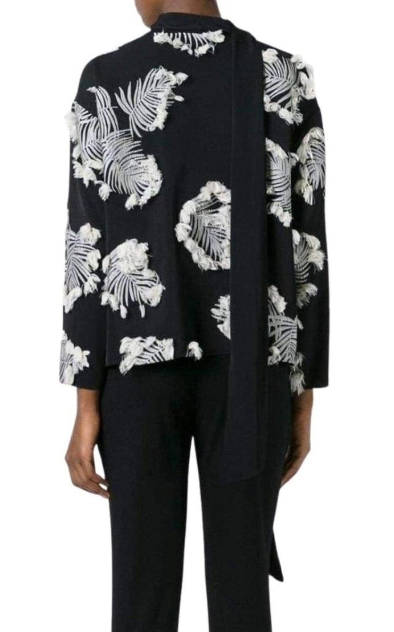 Chloe Palm Jacquard Blouse - Runway Catalog