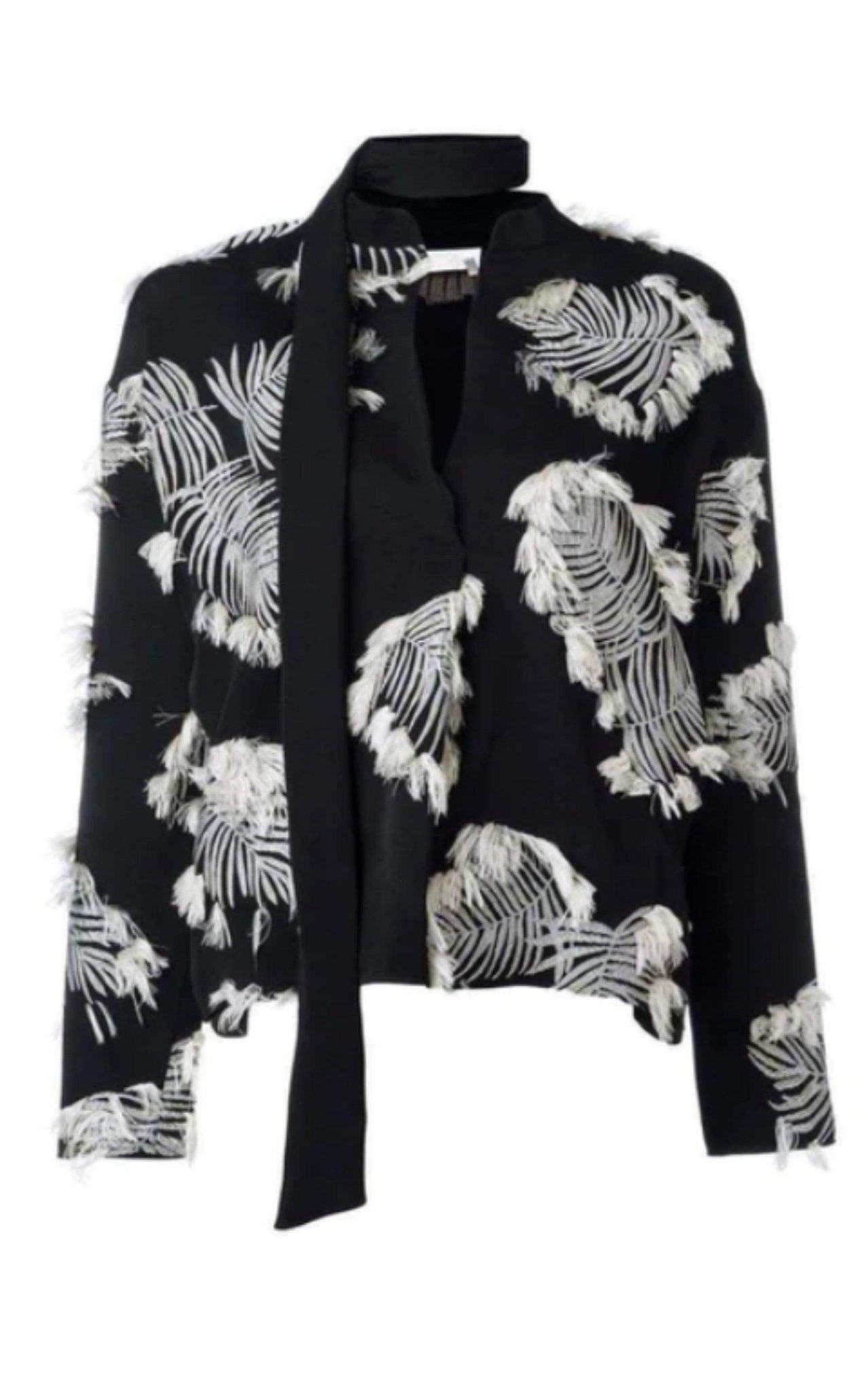 Chloe Palm Jacquard Blouse - Runway Catalog