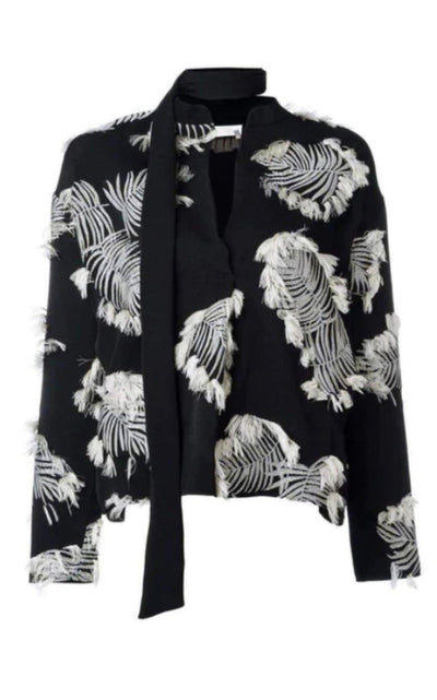 Chloe Palm Jacquard Blouse - Runway Catalog