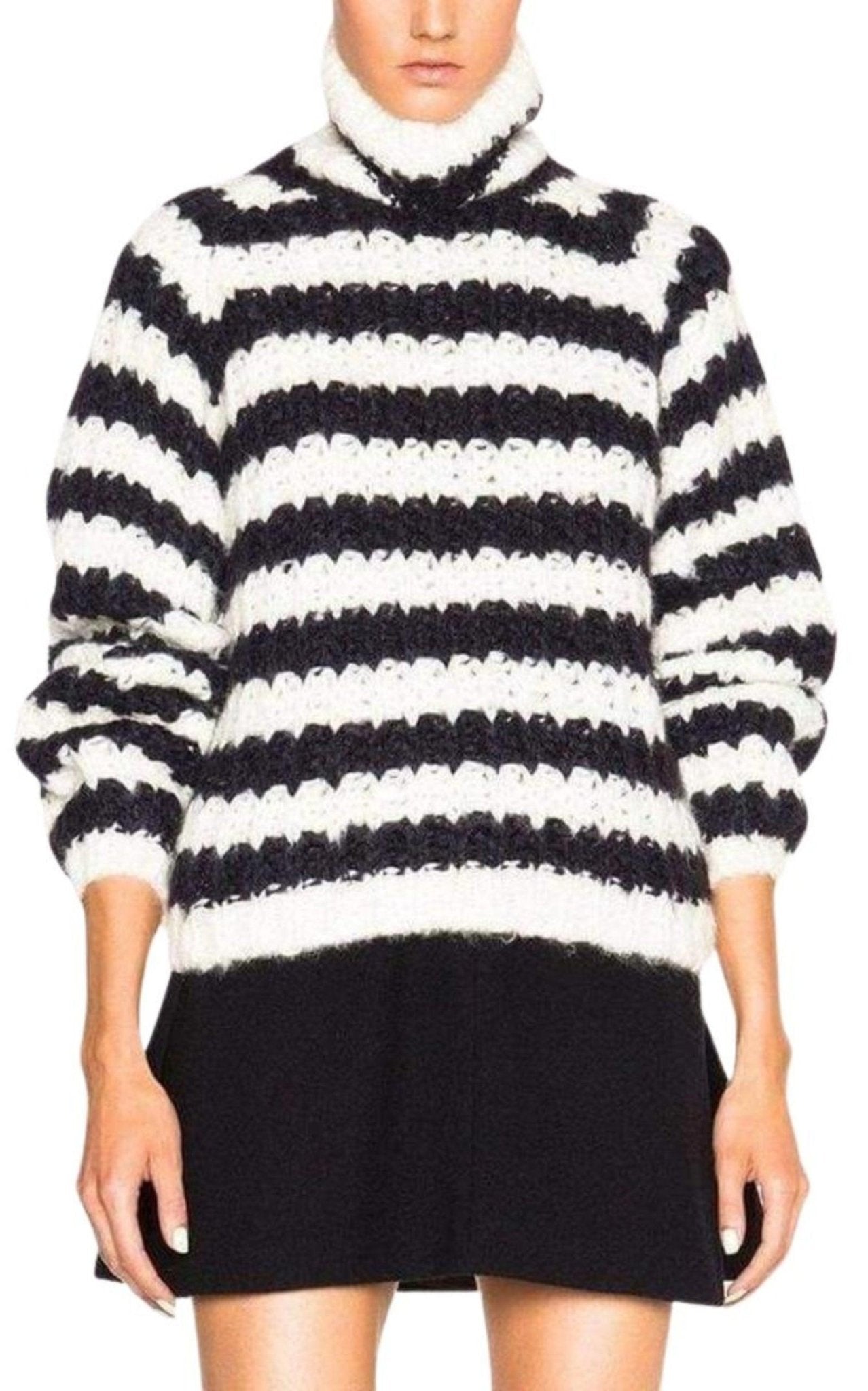Chloe Striped Mohair Blend Sweater - Runway Catalog