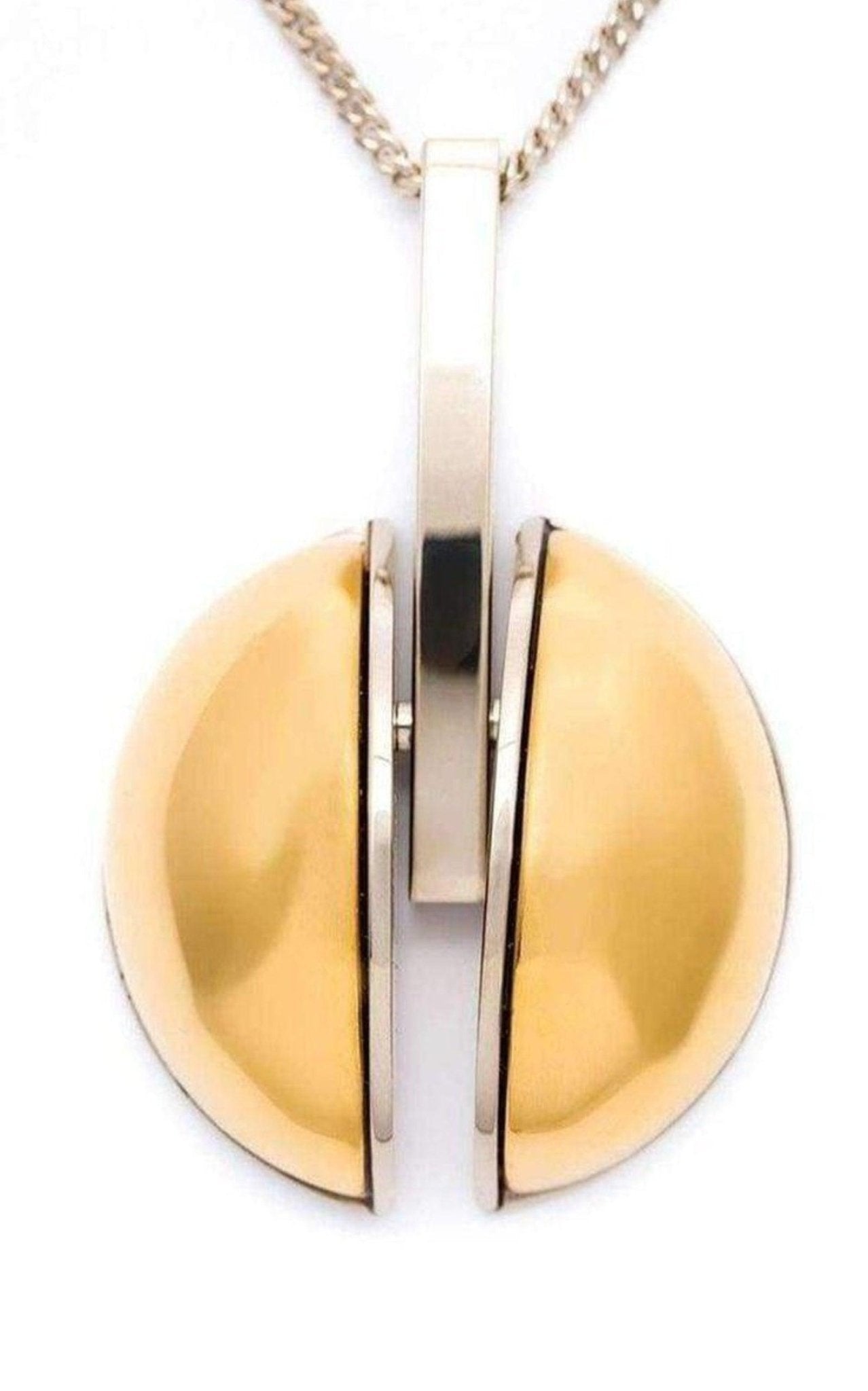 Chloe Two Tone Golden Pendent Necklace - Runway Catalog