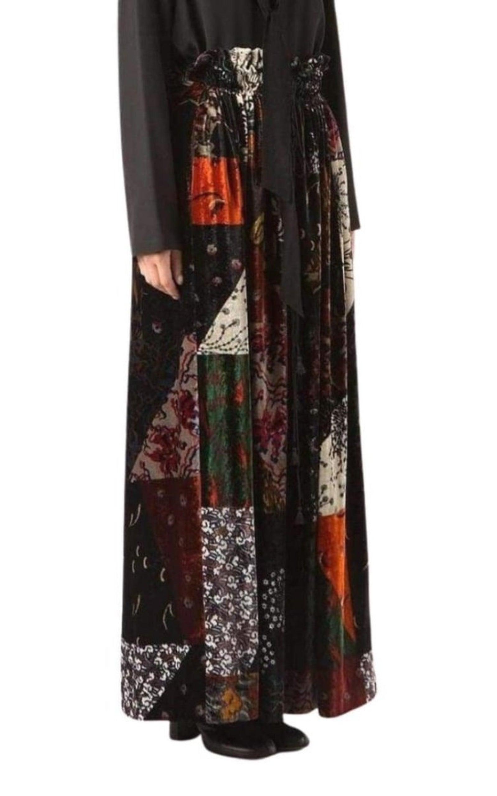 Velvet Patchwork Silk Blend Maxi Skirt Chloe