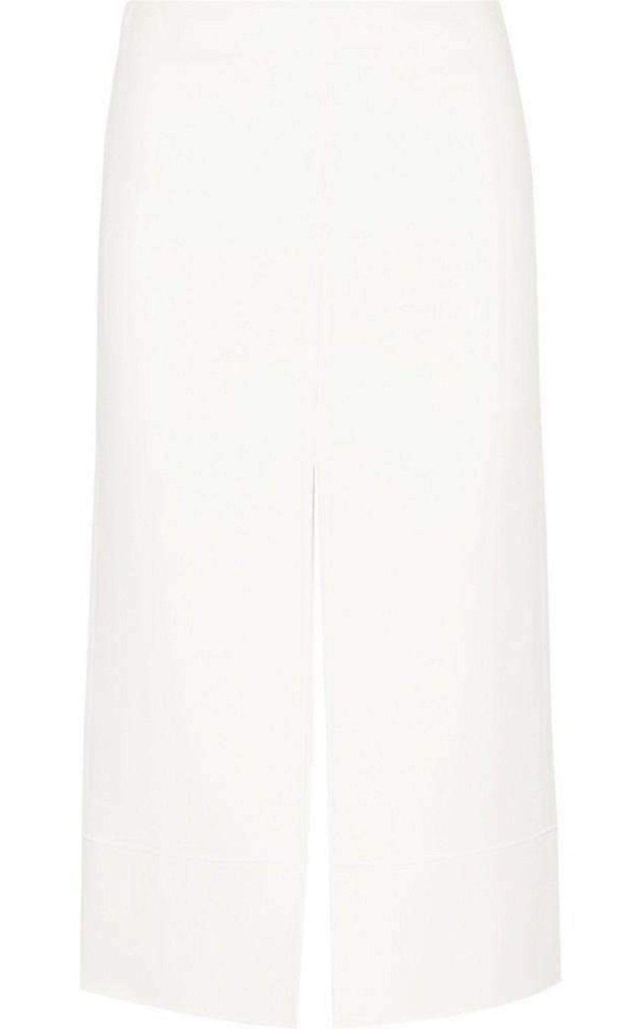 Chloe White Crepe Slit Knee Length Skirt - Runway Catalog