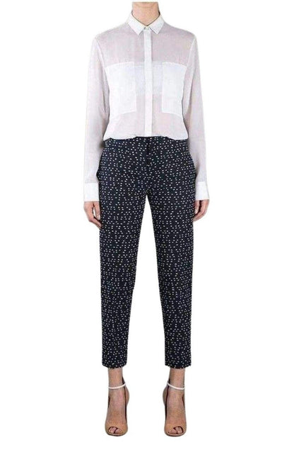 Wool Blend Pattern Trousers Chloe