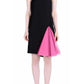 Black Strappy Dress With Neon Pink Godets Christopher Kane