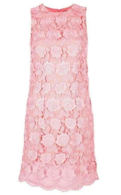 Christopher Kane Coral Lace Overlay Dress - Runway Catalog