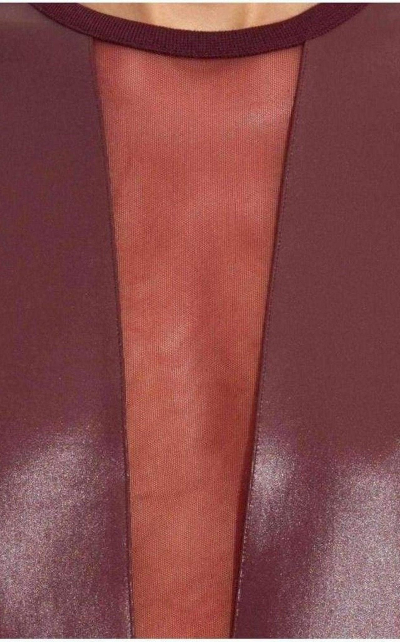 Christopher Kane V - neck Mesh Insert Coated Sweatshirt - Runway Catalog