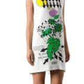 White Silk Botanical Diagram Dress Christopher Kane