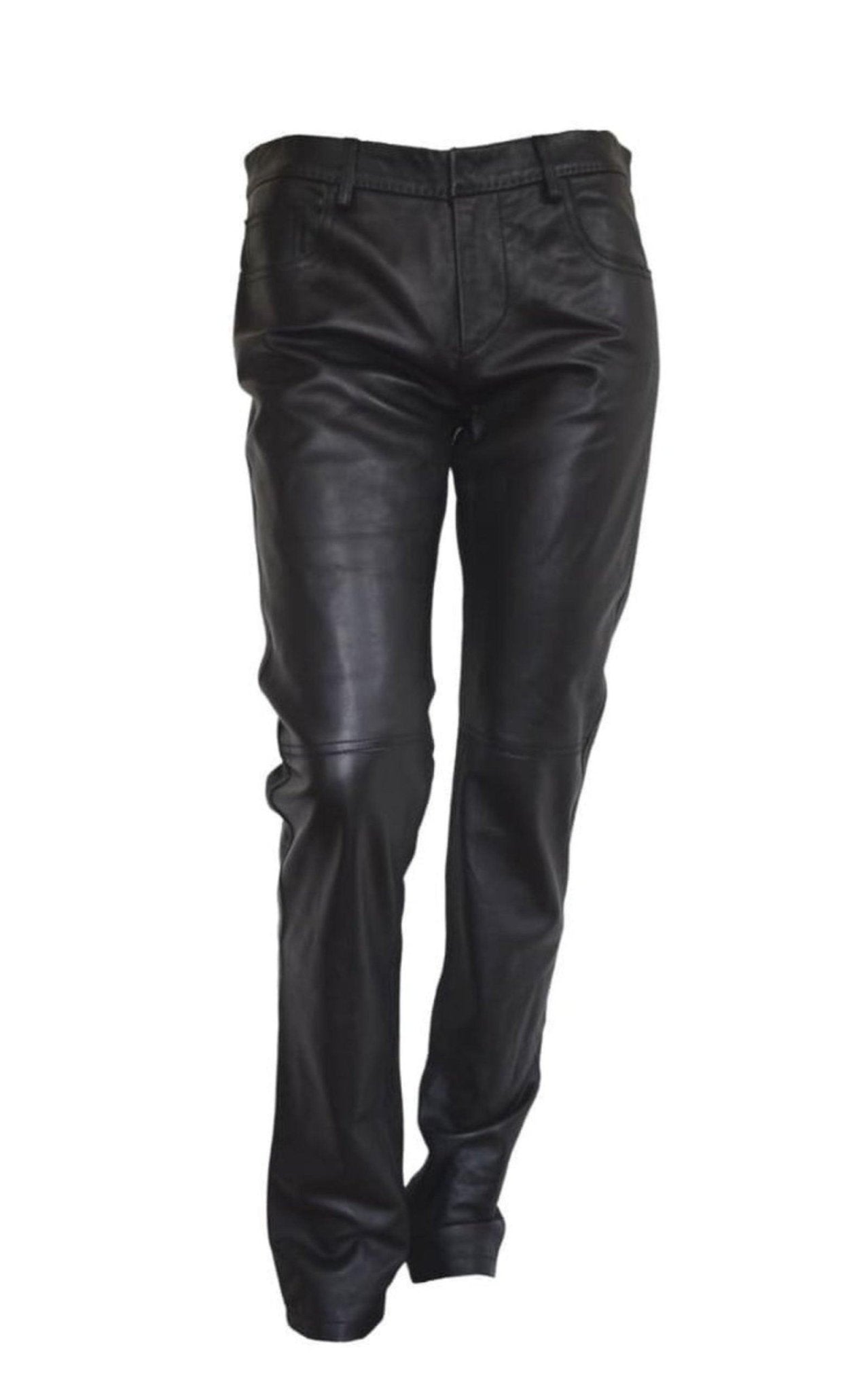 Costume National Straight Leg Just Leather Biker Pants - Runway