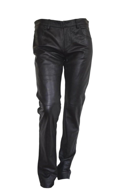 Costume National Straight Leg Just Leather Biker Pants - Runway Catalog