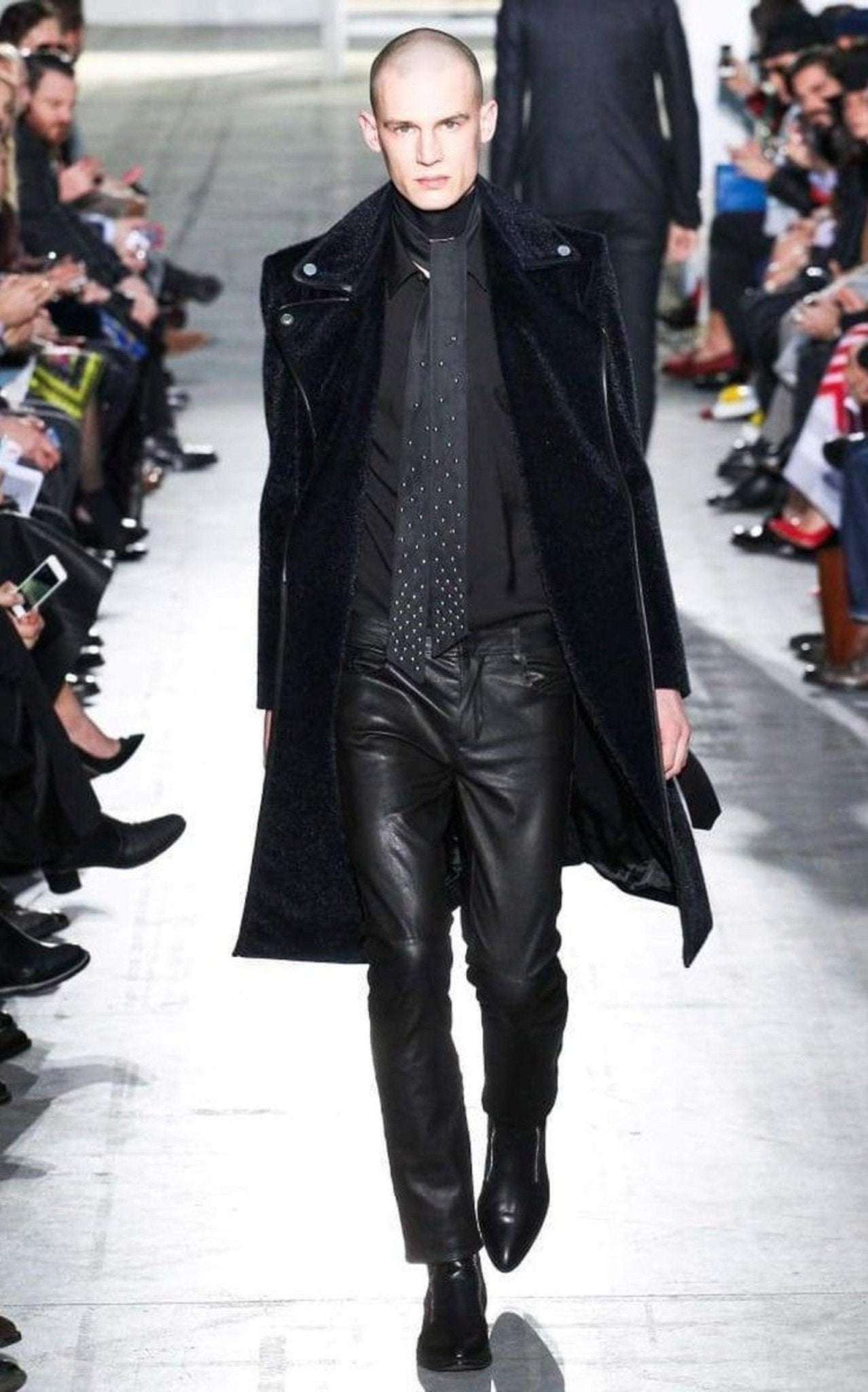 Costume National Straight Leg Just Leather Biker Pants - Runway Catalog