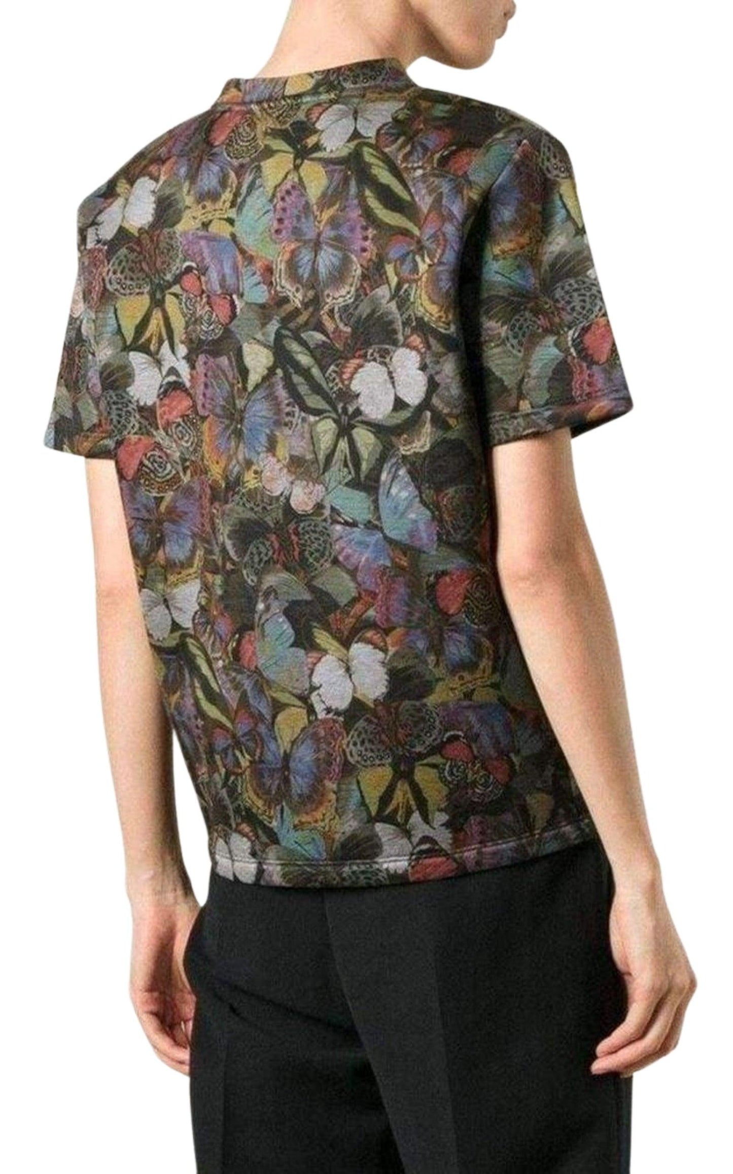  Valentino GaravaniCotton Butterfly Print T-Shirt - Runway Catalog