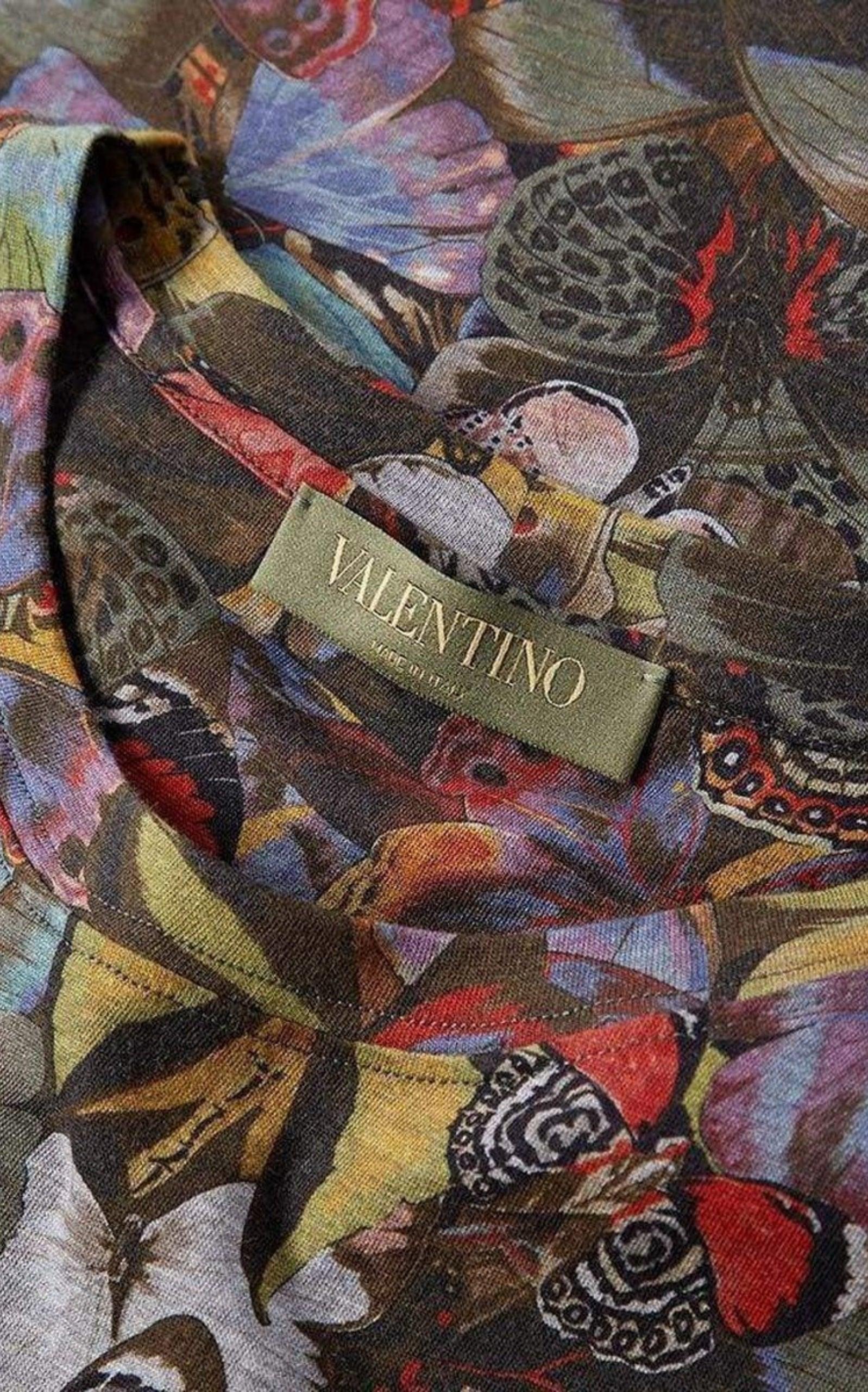  Valentino GaravaniCotton Butterfly Print T-Shirt - Runway Catalog