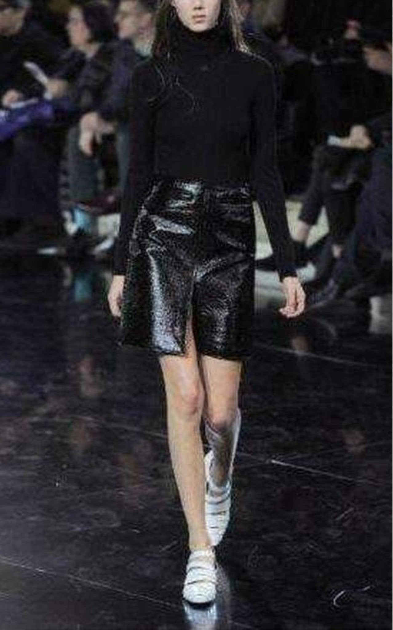 Courreges Black Vinyl A - Line Skirt - Runway Catalog