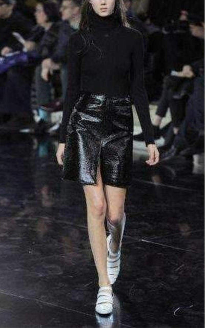 Courreges Black Vinyl A - Line Skirt - Runway Catalog