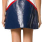 Blue and White Vinyl Mini Skirt Courreges