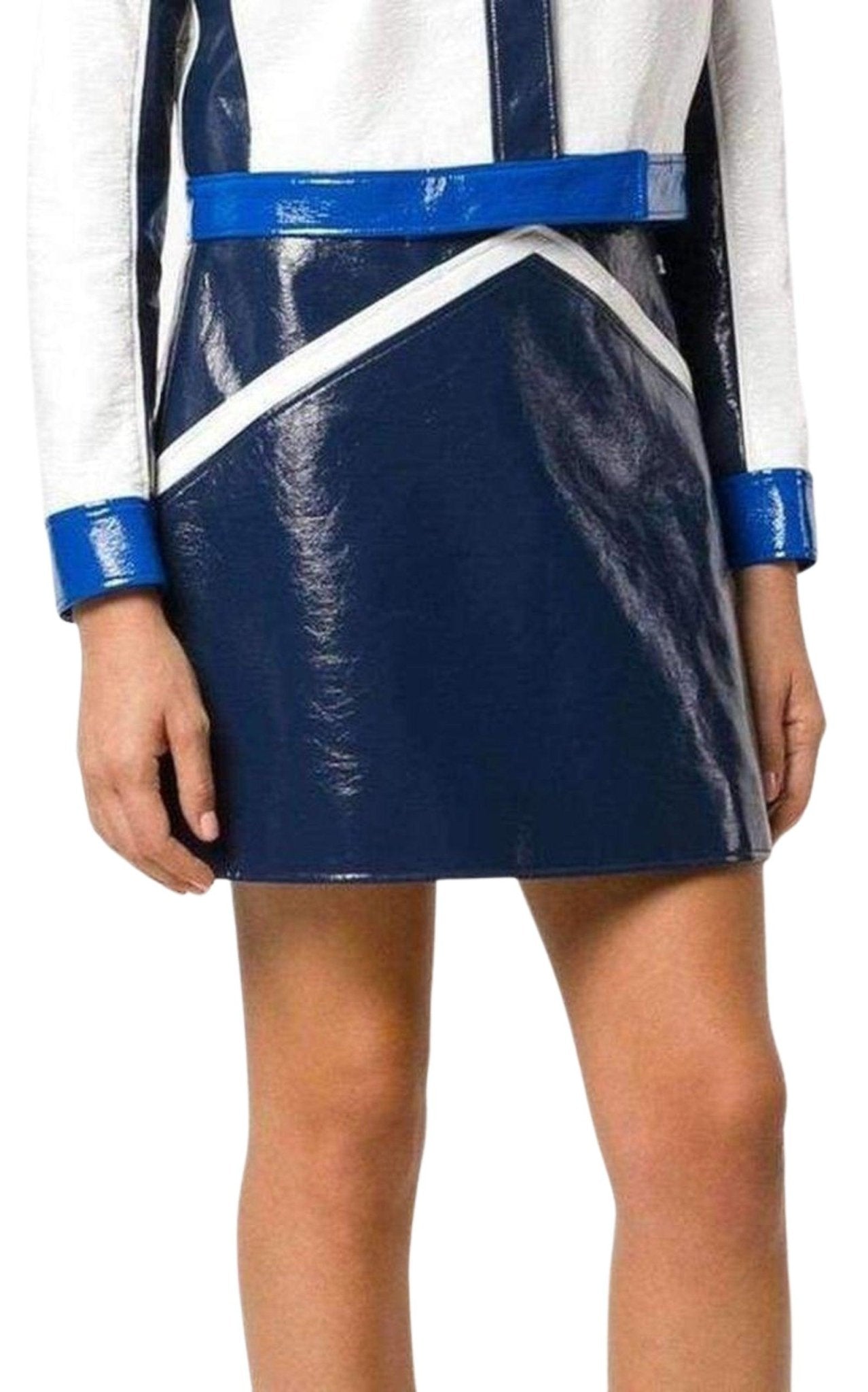 Courreges Blue Rangers Vinyl Mini Skirt - Runway Catalog