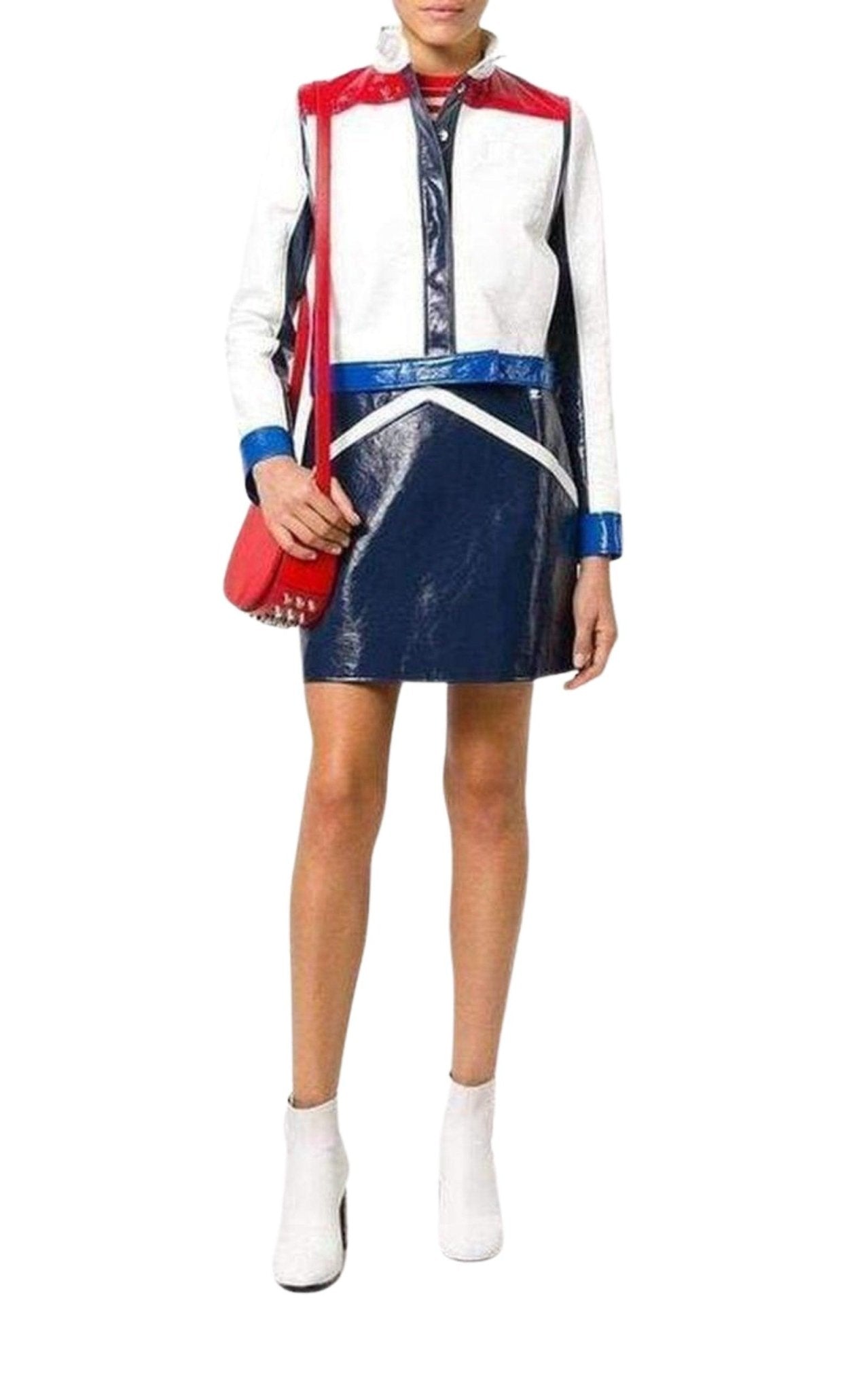 Courreges Blue Rangers Vinyl Mini Skirt - Runway Catalog