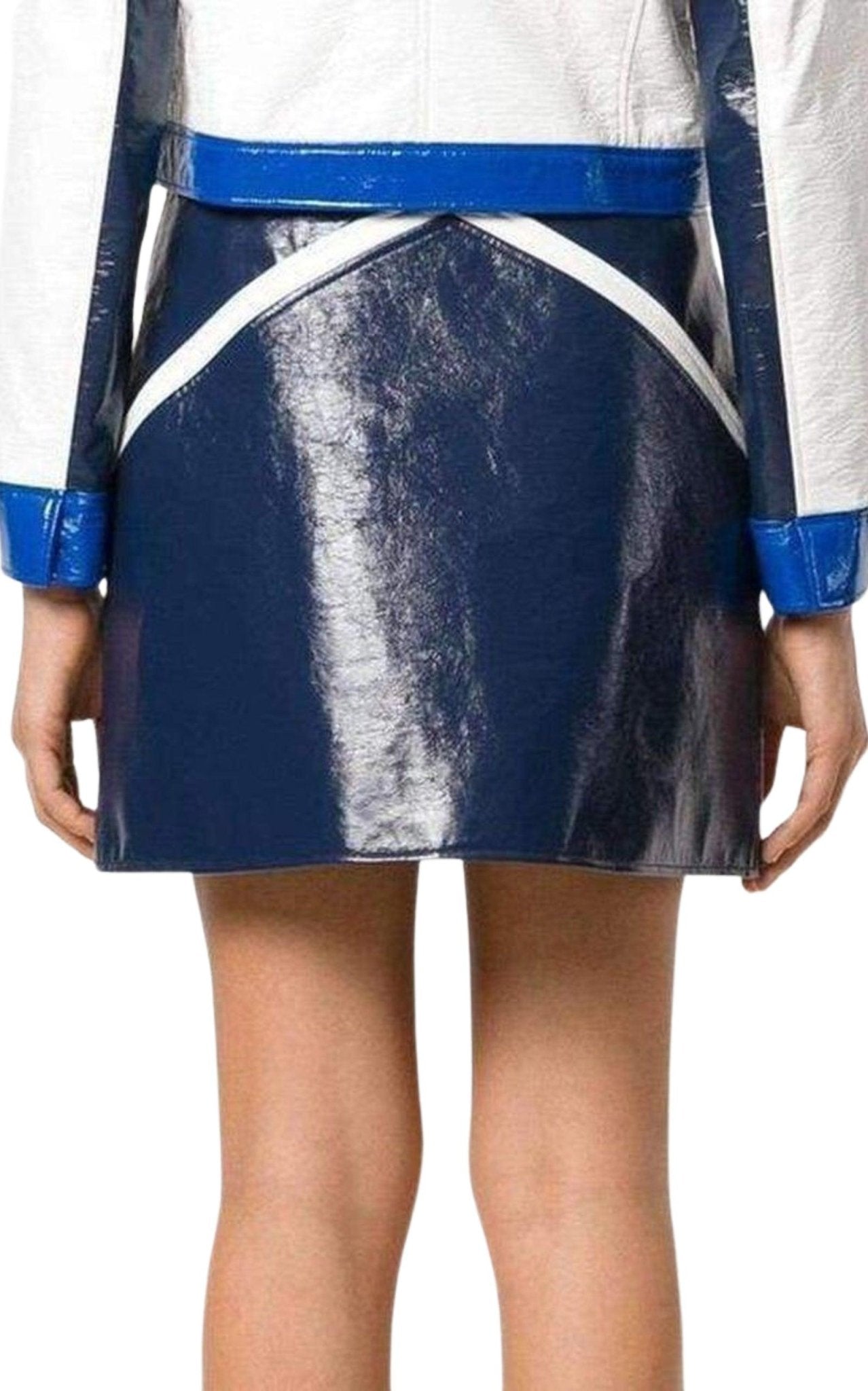 Courreges Blue Rangers Vinyl Mini Skirt - Runway Catalog