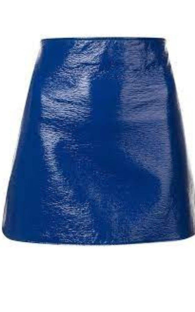 Courreges Blue Vinyl A - Line Skirt - Runway Catalog