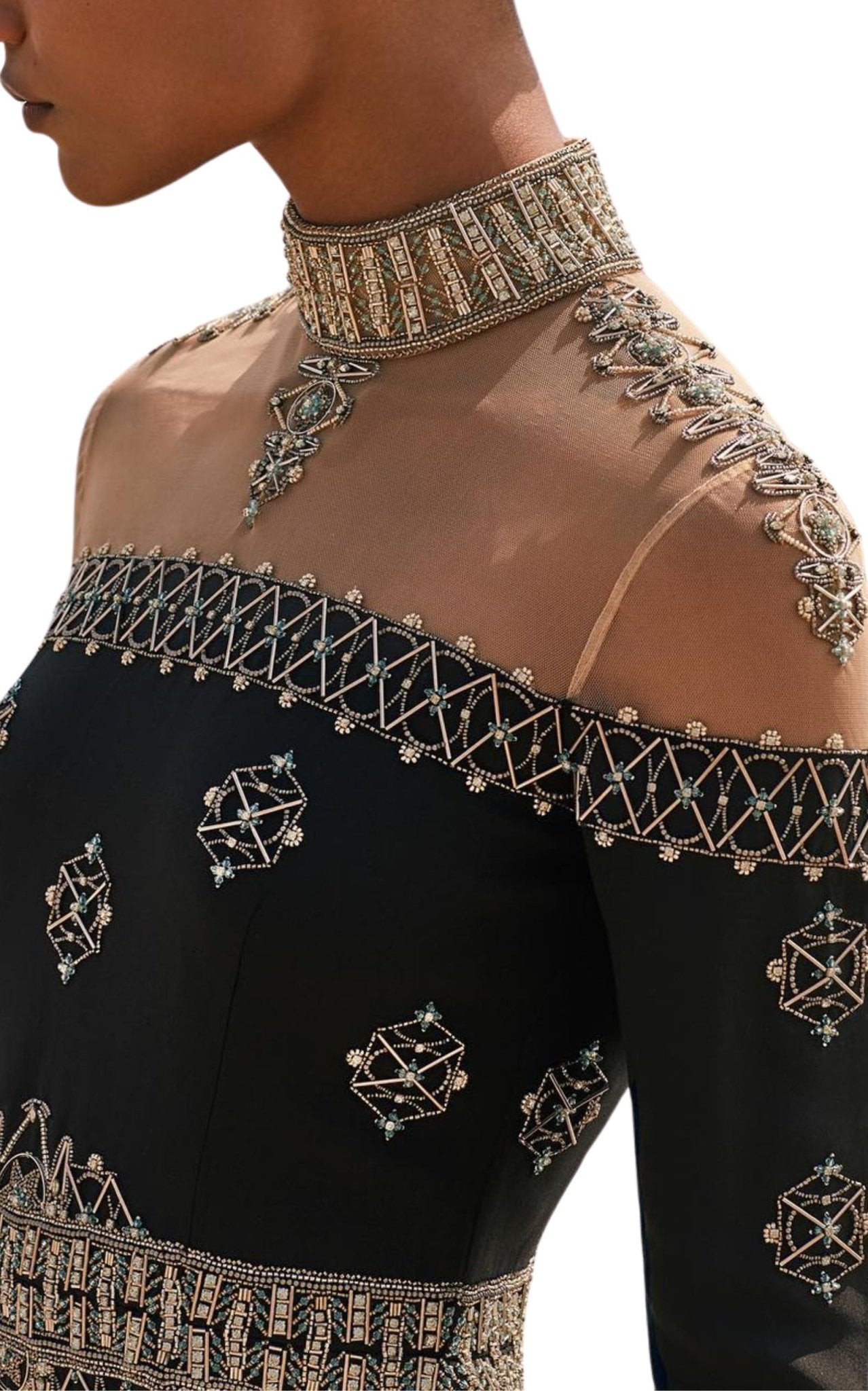 Cucculelli Shaheen Black Beaded Silk Dress - Runway Catalog