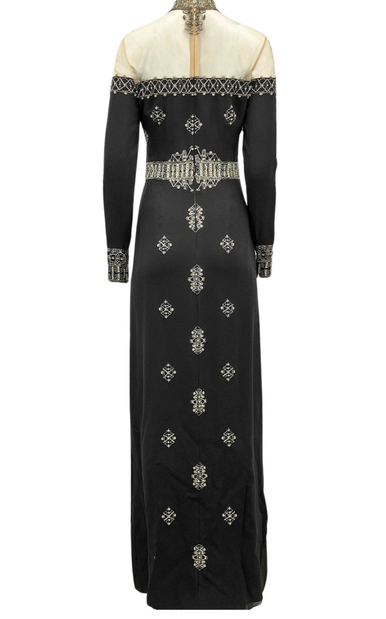 Cucculelli Shaheen Black Beaded Silk Dress - Runway Catalog