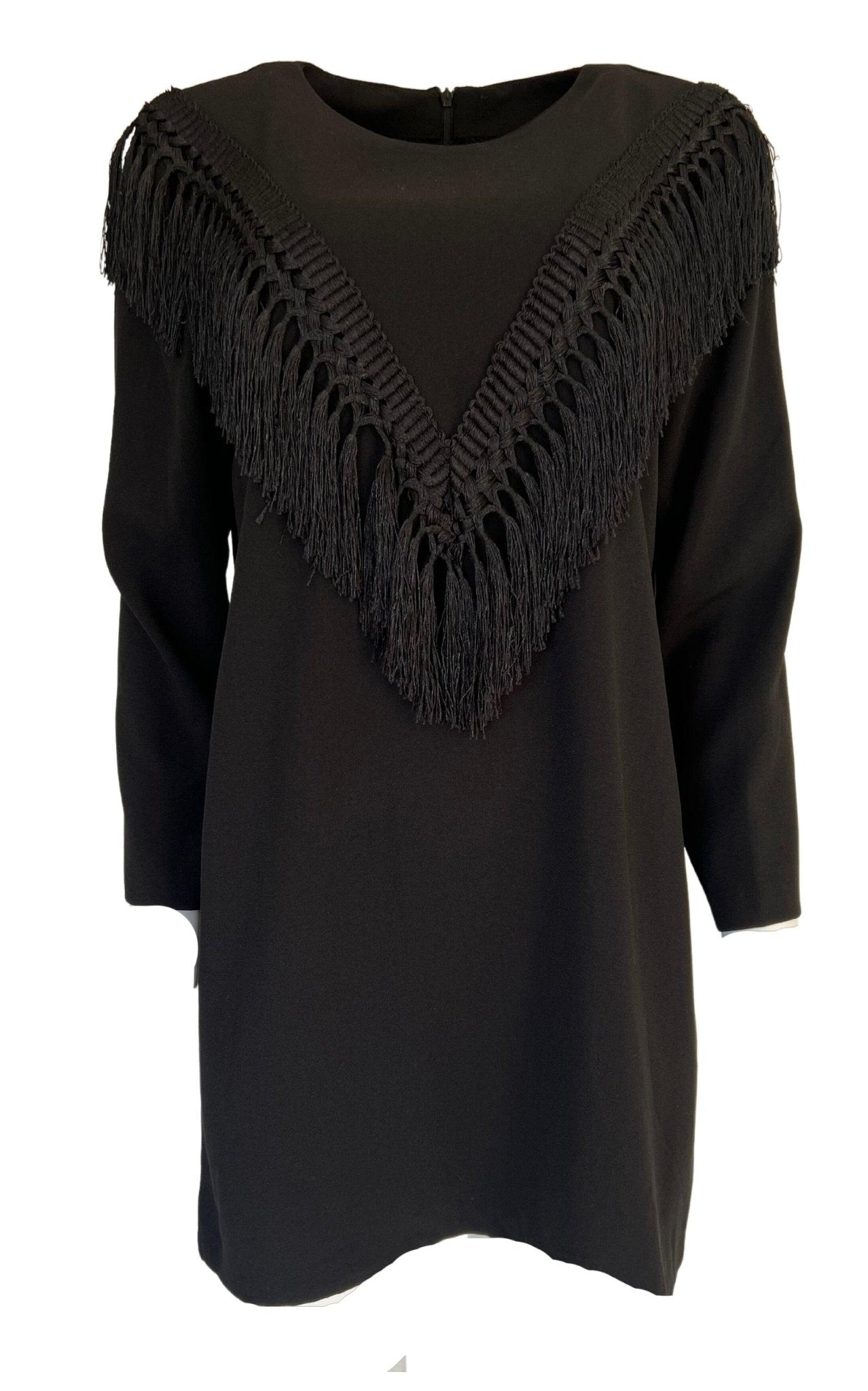 Cult Moda Black Bodycon Fringe Detail Dress - Runway Catalog