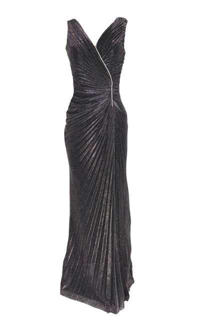 Cult Moda Black Shimmer Pleated Maxi Prom Dress - Runway Catalog