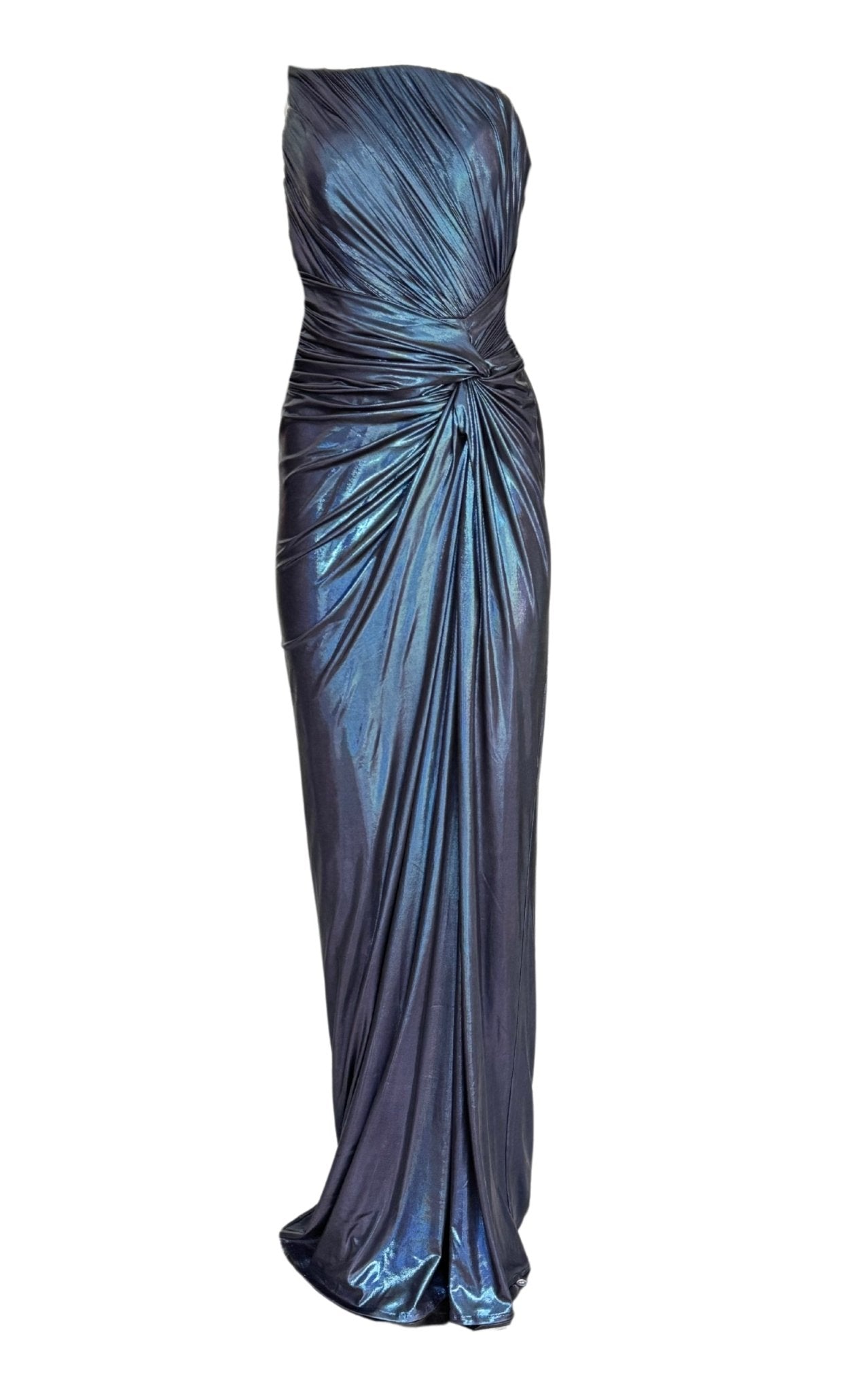 Cult Moda Blue Metallic Cocktail Prom Dress - Runway Catalog