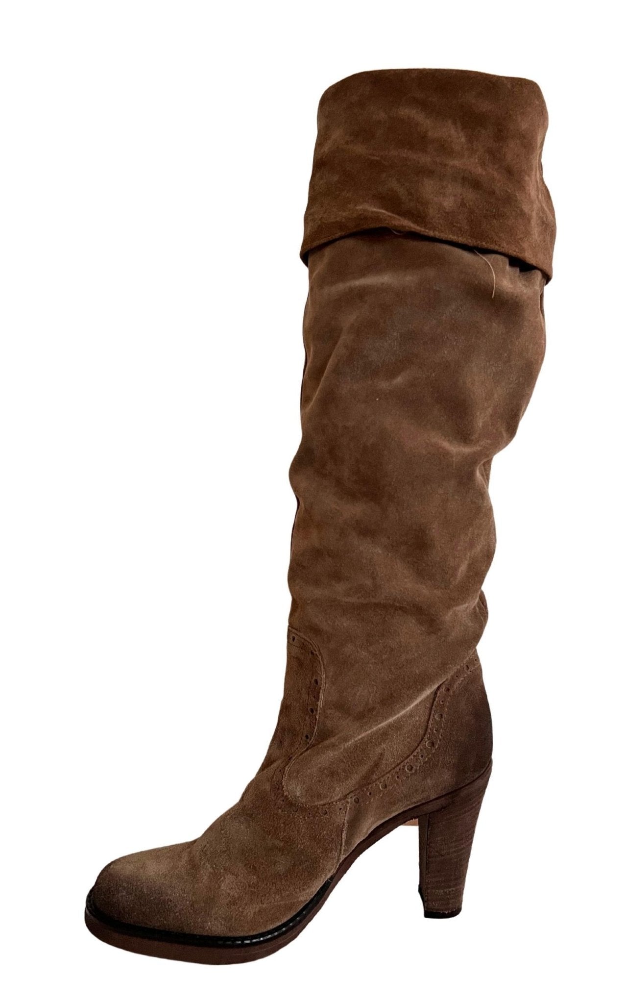 Cult Moda Brown Leather Knee High Boots - Runway Catalog