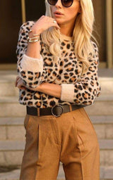 Cheetah Pattern Sweater Cult Moda