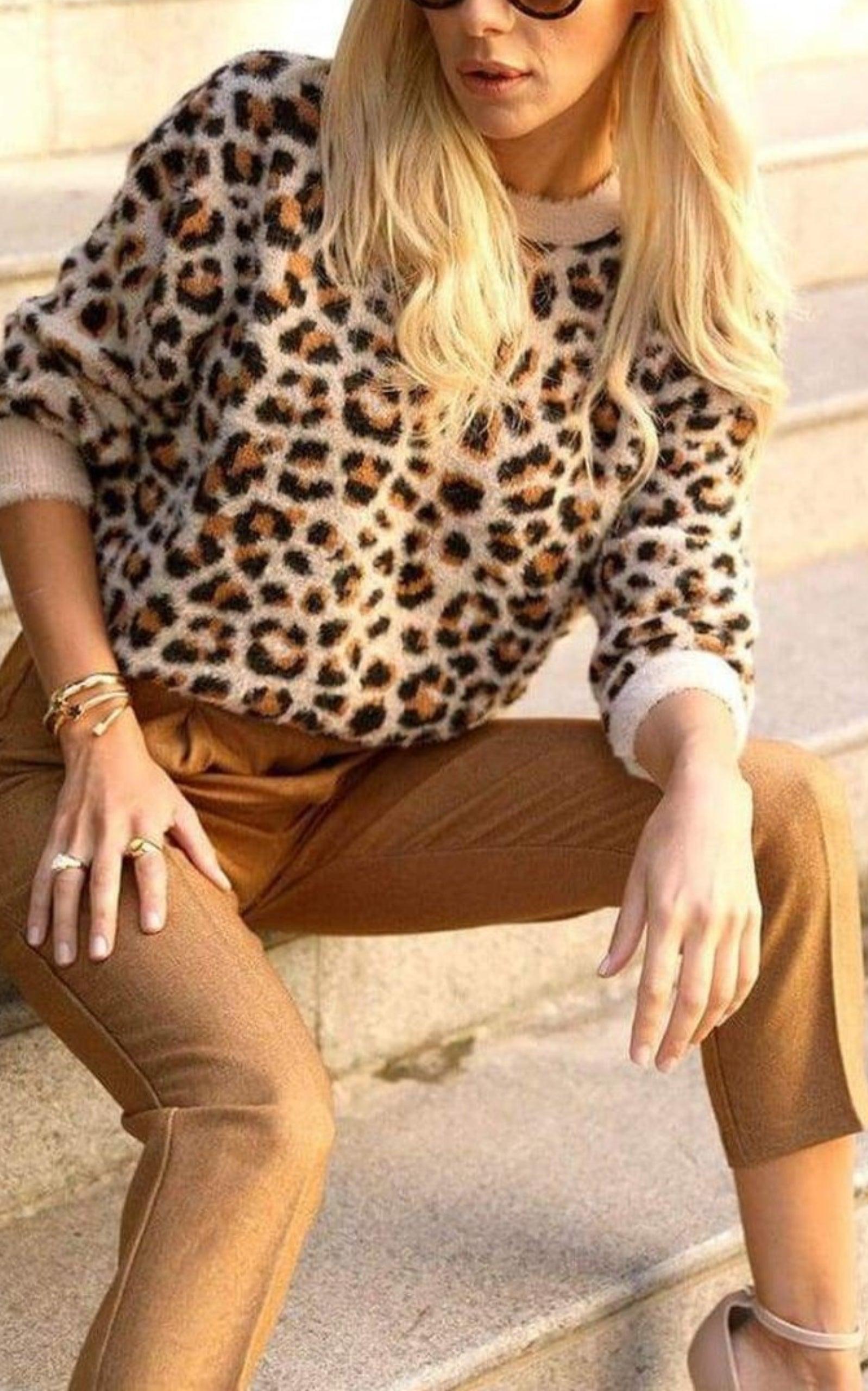 Cheetah Pattern Sweater Cult Moda