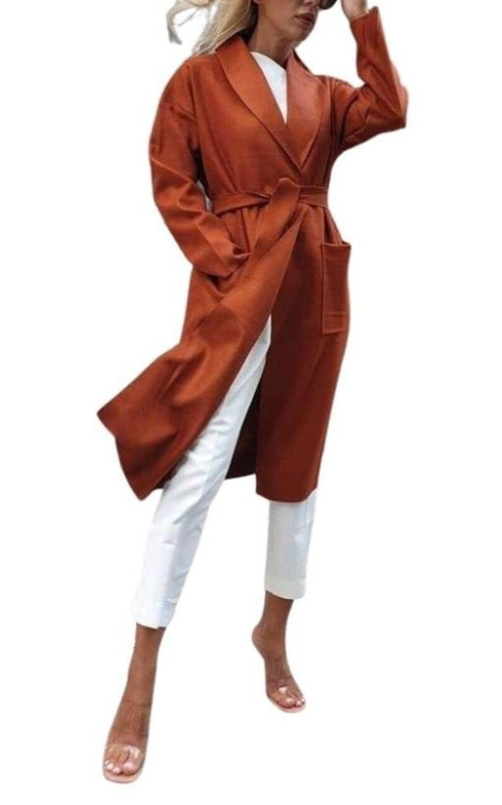 Cotton Blend Belted Trench Coat Cult Moda