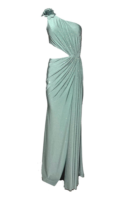 Cult Moda Crystal Embellished Cocktail Dress - Cutout Green - Runway Catalog