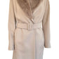 Faux Fur Collar Wrap Trench Coat Cult Moda