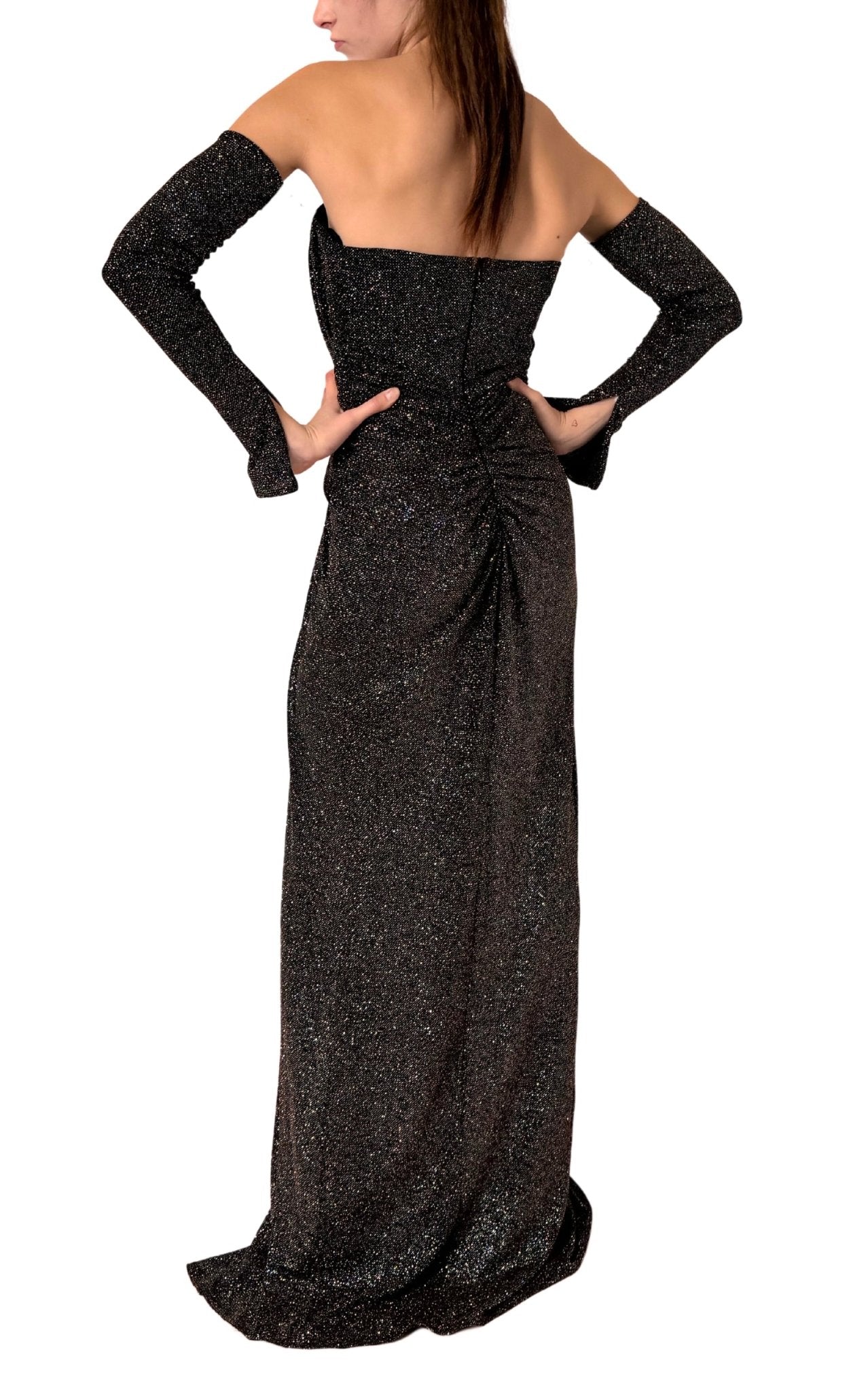 Cult Moda Faux Sleeve Sparkling Prom Gown - Runway Catalog